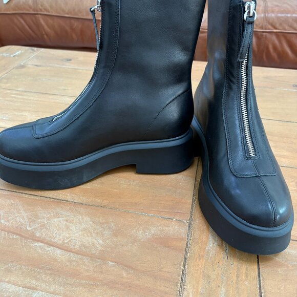 Steve Madden Jones Black Leather Boots - Picture 4 of 6